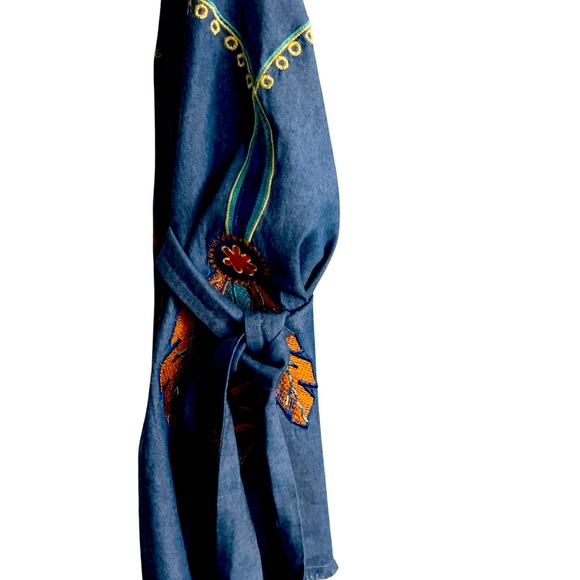 NWOT | BOHEMIAN | BEACH COVER UP | FABRIC SOFT JEANS | SIZE ALL FIT - Picture 3 of 16